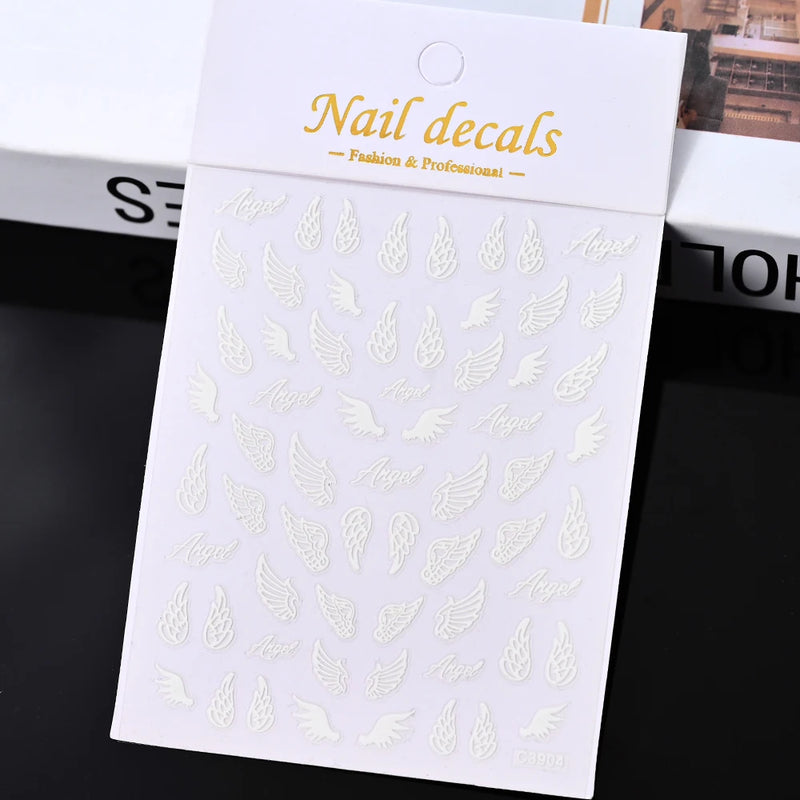 3D Gold Sun/Moon/Star Bronzing Nail Art Stickers – Gold & Silver Self-Adhesive Decals