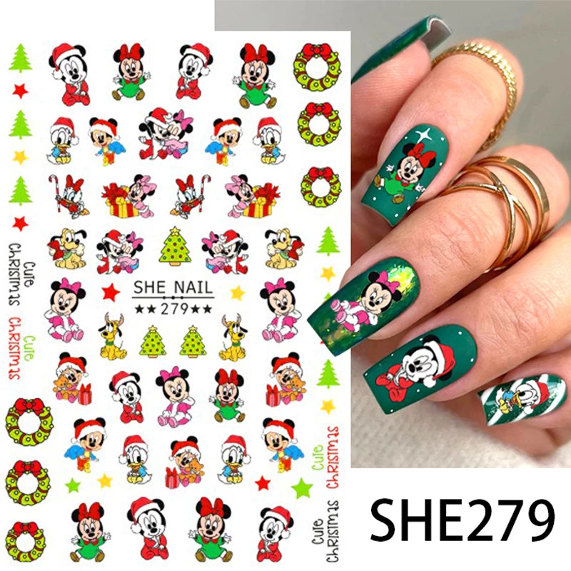 1pc Cartoon Mini Nail Stickers – 3D Cartoon Decal Stickers for Nail Art Decorations