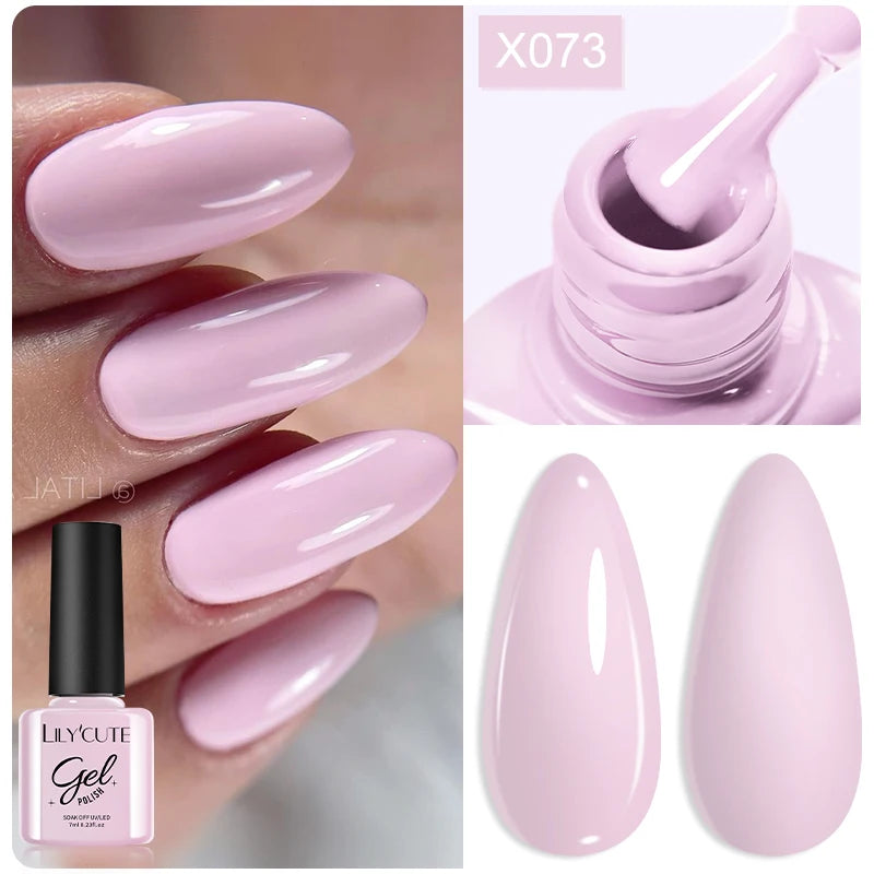 LILYCUTE 8ml Pink Dried Flower Gel Nail Polish – Natural Flower Fairy Nail Art & More