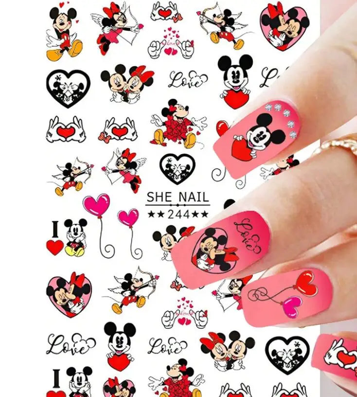 1pc Cartoon Mini Nail Stickers – 3D Cartoon Decal Stickers for Nail Art Decorations