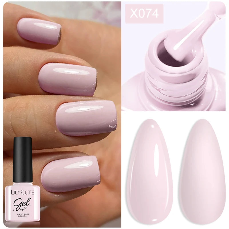 LILYCUTE 8ml Pink Dried Flower Gel Nail Polish – Natural Flower Fairy Nail Art & More