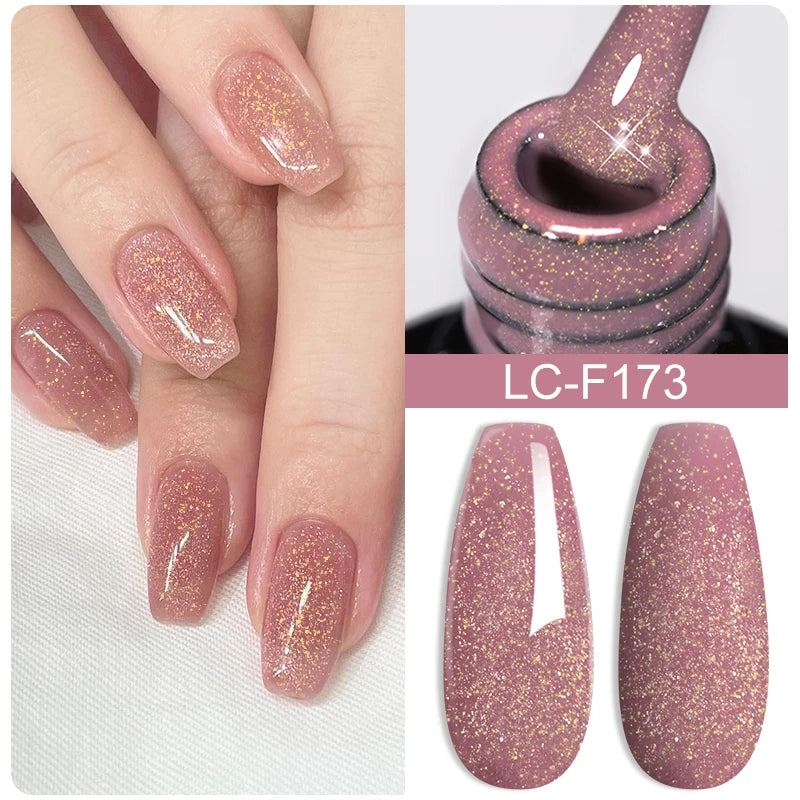 LILYCUTE 7ml Platinum Cat Eye Gel Polish – Rose Gold Foil Effect, Magnetic UV Gel for Nail Art