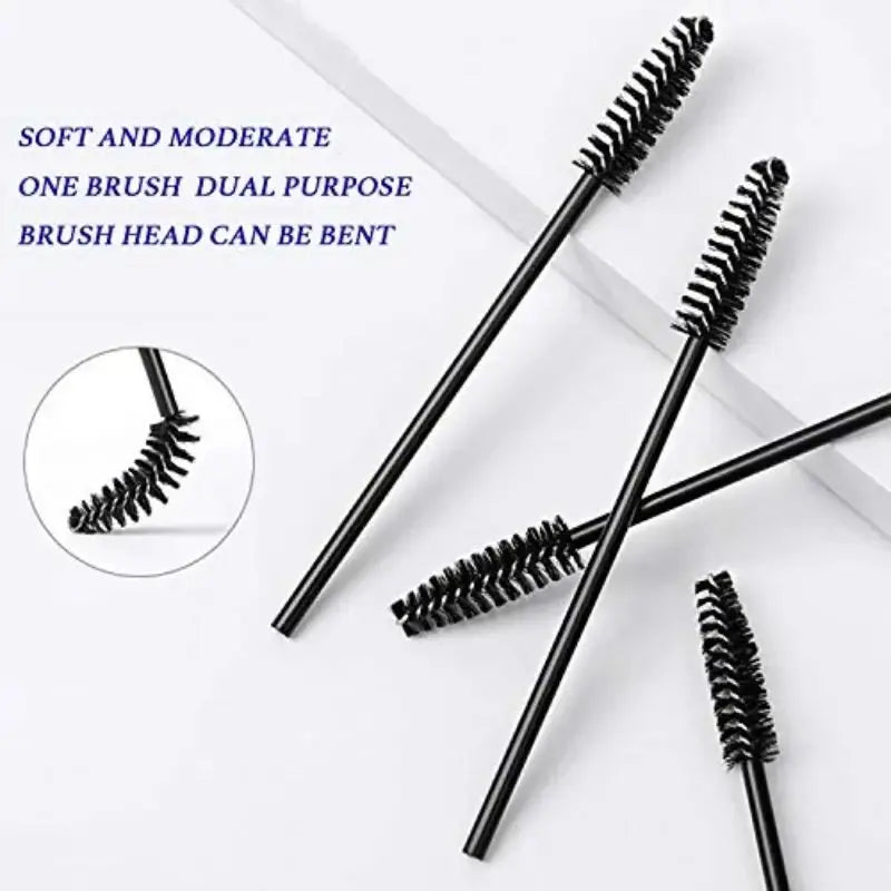 50-Piece Eyelash Wand Set – Disposable Mascara Brushes for Extensions & Makeup Application