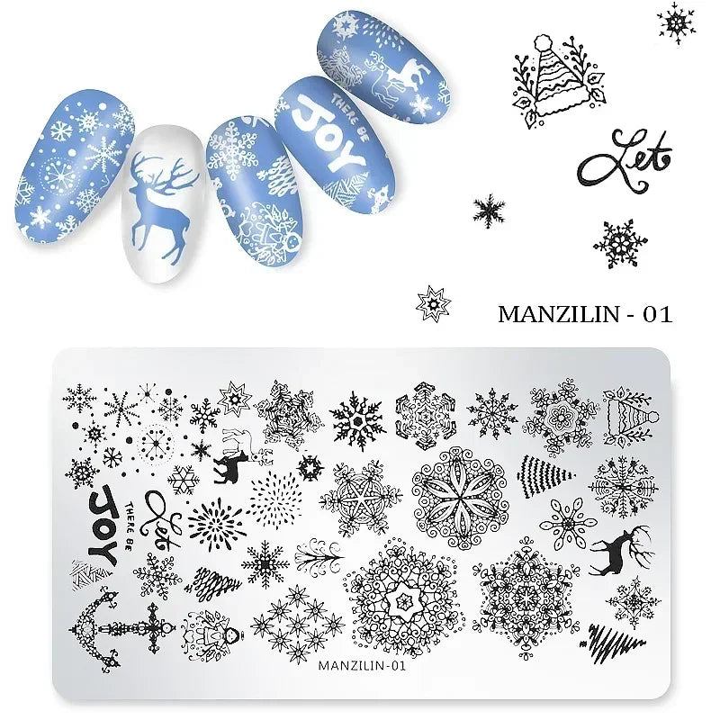 Nail Stamping Plates – Animal Prints, Letters, Hearts, Flowers & More – Stencil for Nail Art Designs