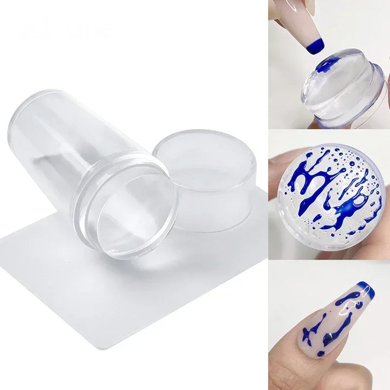 Silicone Transparent Nail Stamper & Scraper – DIY French Manicure Stamping Kit