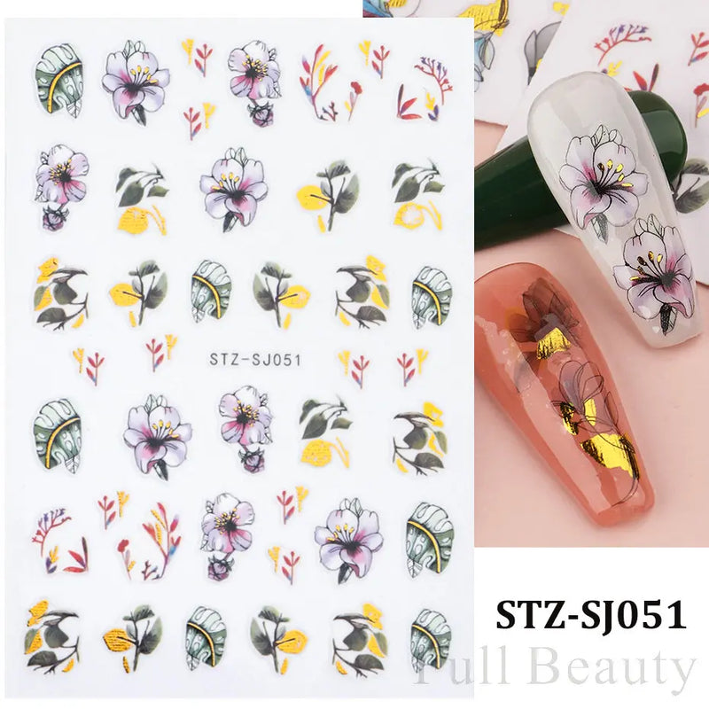 3D Nail Stickers – Self-Adhesive Nail Decals for DIY Manicure & Nail Art Decoration