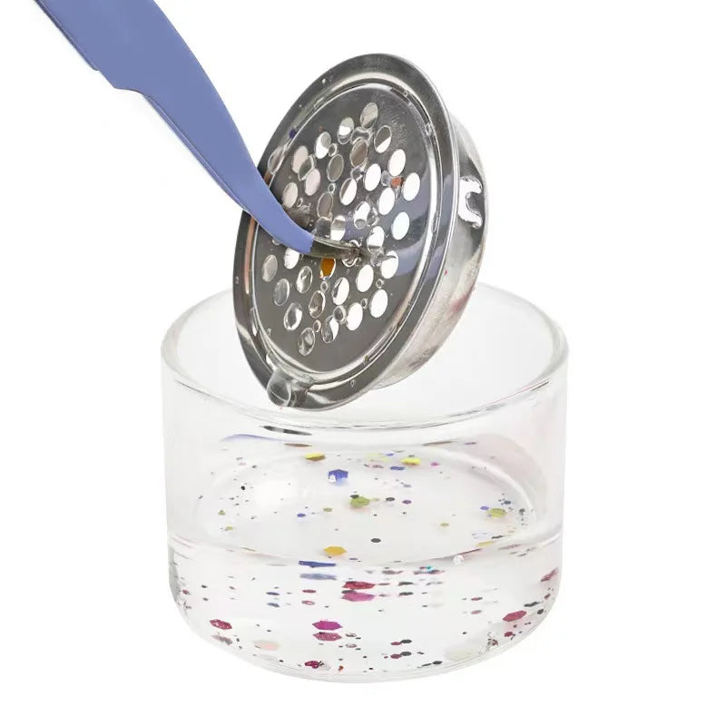 Nail Brush Cleaning Cup – Glass Crystal & Stainless Steel Mesh Filter