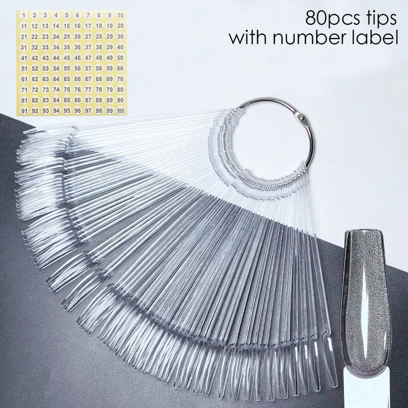 Nail Display Sticks – Clear Natural Swatch Tips for Gel Polish & Nail Art Practice