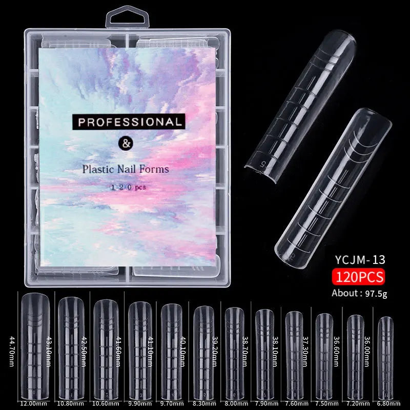 MISSCHEERING 120Pcs Transparent Fake Nails – Full Coverage Acrylic French Nail Tips