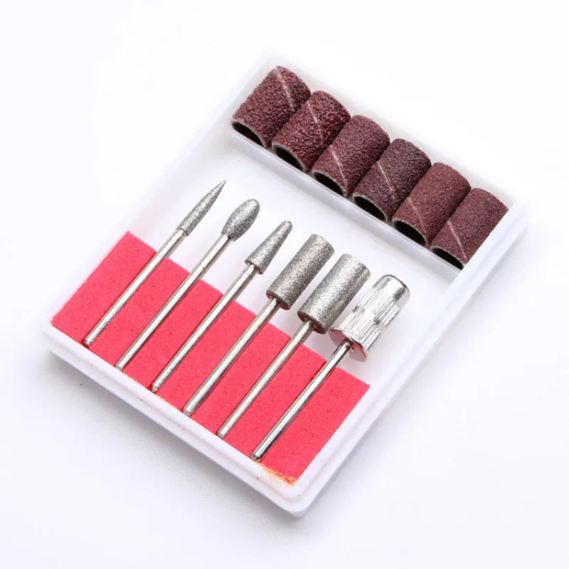 6pcs/Set Diamond Nail Drill Bit Rotery Milling Cutters For Pedicure