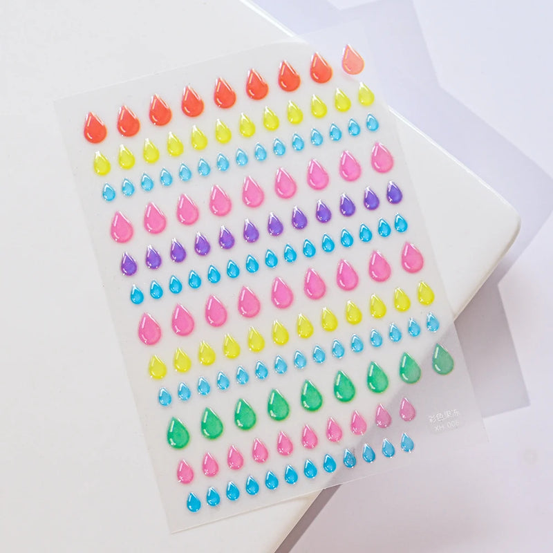 PC 3D Macaron Flower/Fruit Nail Charms Sticker - Embossed Designs Slider Decals