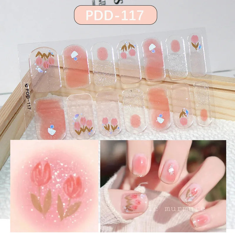 Full Cover Gel Nail Wraps – Easy Adhesive Press-On Nail Stickers in Various Colours