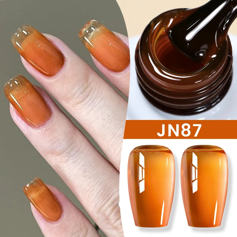 BORN PRETTY Jelly Nude Gel Nail Polish 10ml - Light Pink Peach Translucent UV Gel Varnish