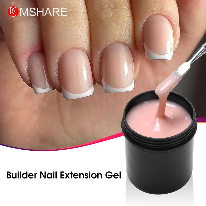 Nude UV Builder Nail Gel for Extension Builder In a Bottle Self Leveling Alignment Caramel Milky