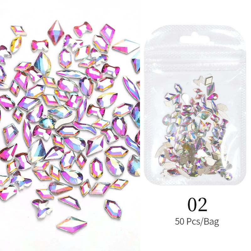 Mix Colour Jelly Ribbon Bowknot & Pearl Nail Charms – 3D Nail Art Decorations