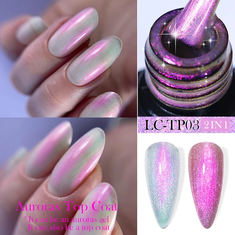 LILYCUTE 7ml Platinum Cat Eye Gel Polish – Rose Gold Foil Effect, Magnetic UV Gel for Nail Art