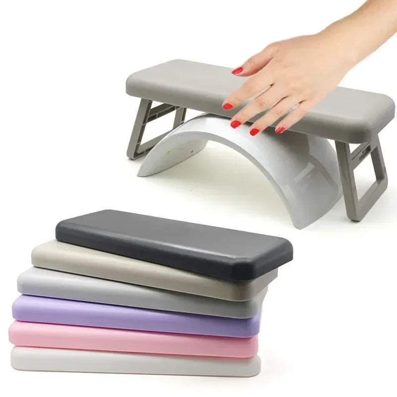 Folding Nail Hand Rest – Manicure Arm Stand Cushion for Salon & Home Use