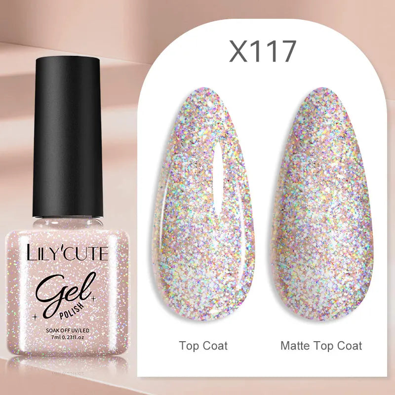 LILYCUTE 5ml Super Bright Metallic Painting Liner Gel – Silver & Holographic UV Gel & More Colours