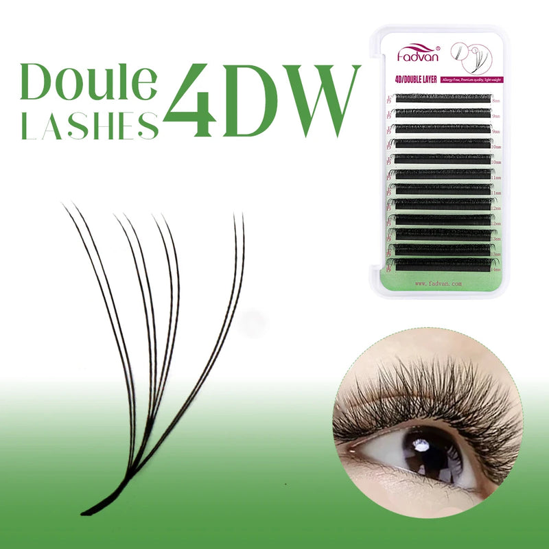 FADVAN W-Shaped Premade Volume Fans – 2D to 8D Faux Mink Eyelash Extensions