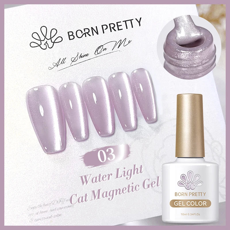 BORN PRETTY 10ml Purple Water Light Cat Magnetic Gel Polish – Soak Off UV LED Varnish