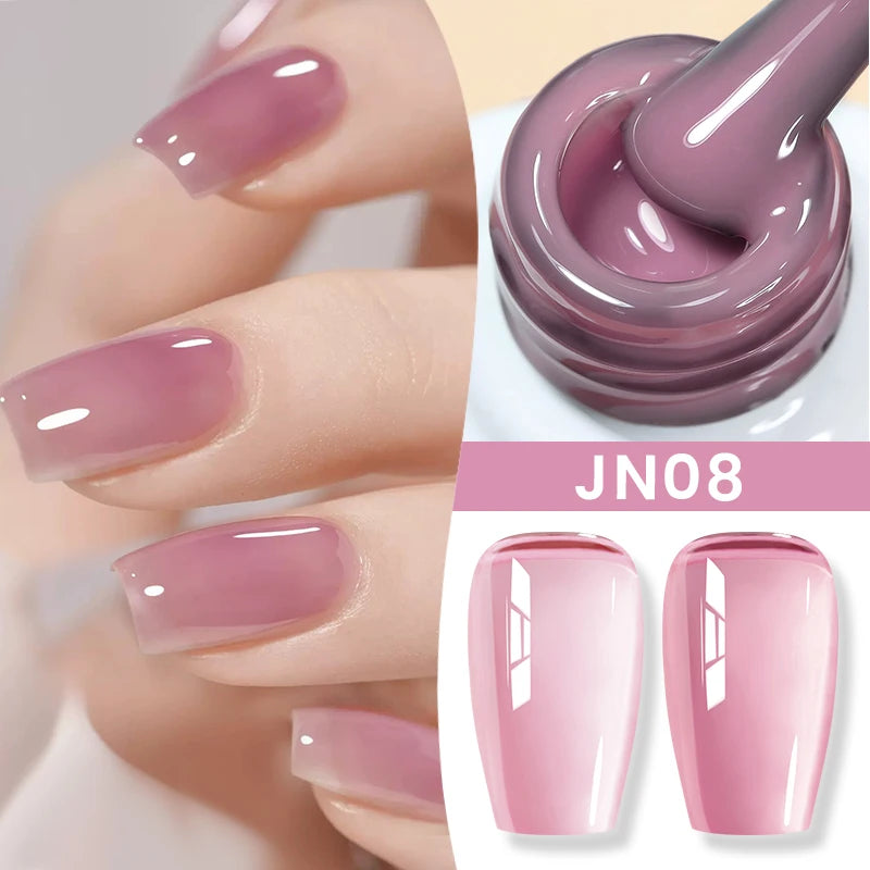 BORN PRETTY 10ml Milky White Jelly Nude Gel Nail Polish – White Translucent Soak Off Gel