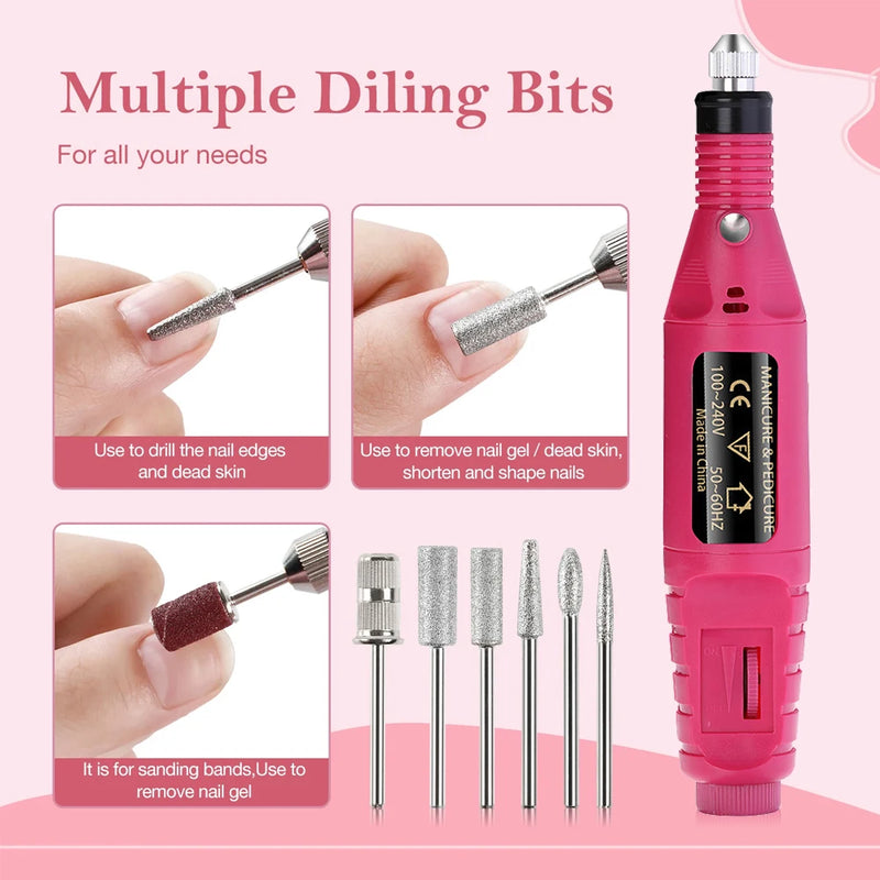 Professional Electric Nail Drill Machine – 20W, 20,000 RPM, USB Rechargeable Nail Sander