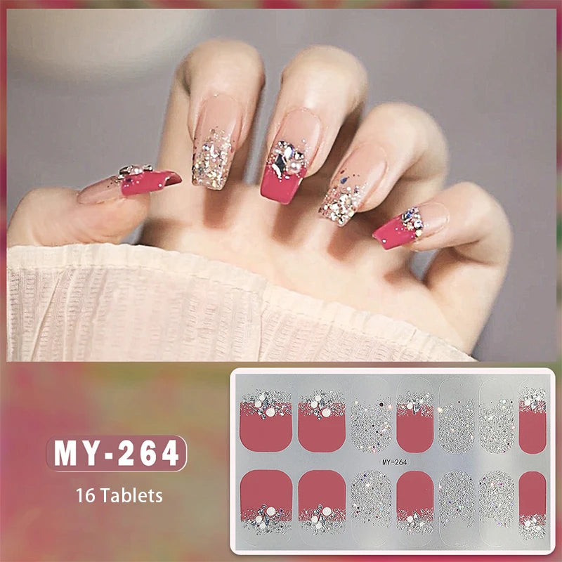 Full Cover Gel Nail Wraps – Easy Adhesive Press-On Nail Stickers in Various Colours