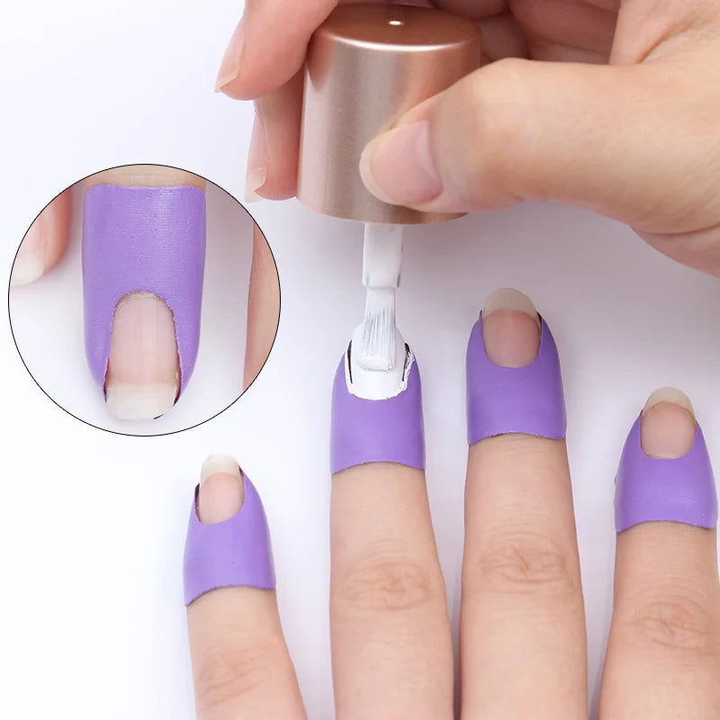 U-Shape Nail Form Guide Stickers – Anti-Splash Peel Tape for Nail Polish & Finger Skin Protection