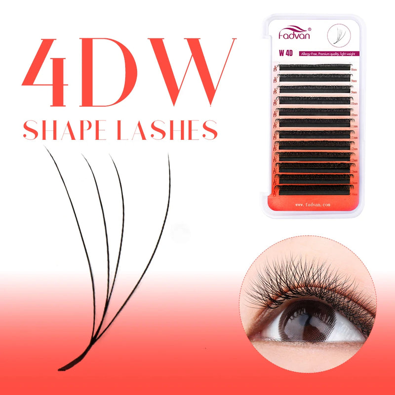 FADVAN W-Shaped Premade Volume Fans – 2D to 8D Faux Mink Eyelash Extensions