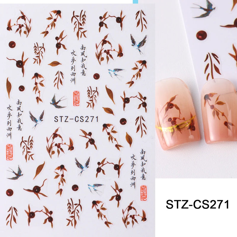 3D Nail Stickers – Self-Adhesive Nail Decals for DIY Manicure & Nail Art Decoration