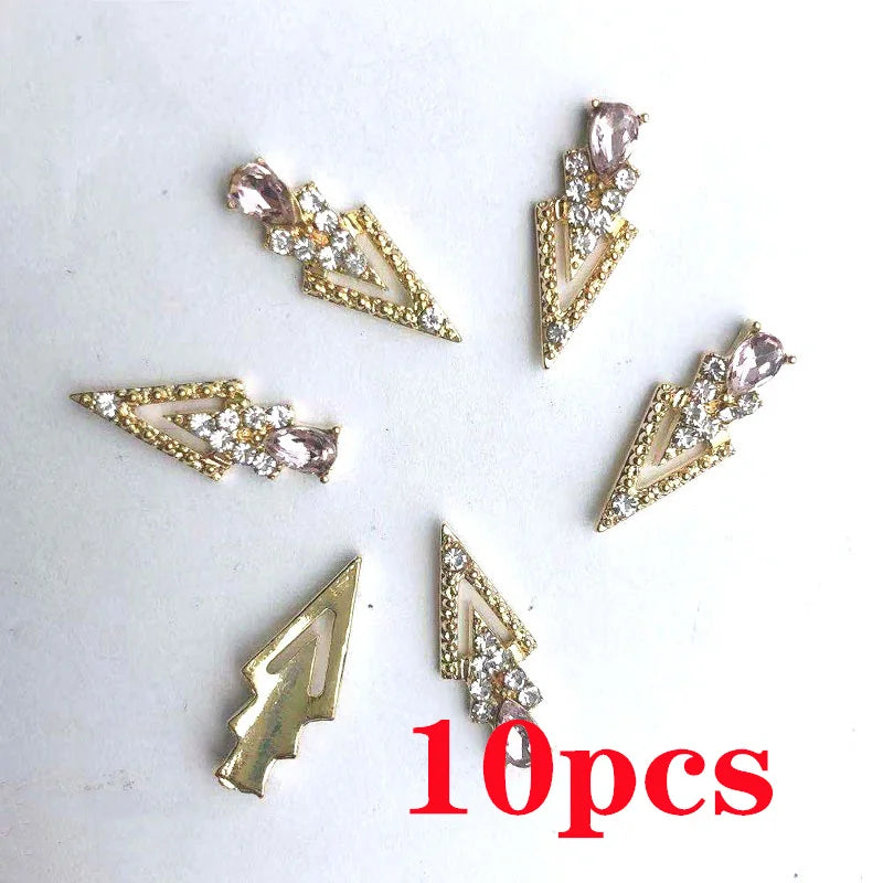 1 Bag Random Luxury Nail Art Dangle Jewelry  (Heart Bowknot)  Mixed Style 3D Nail Art Charms Tassel