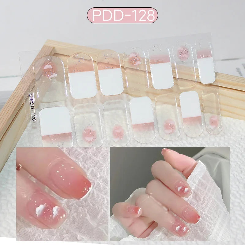 Full Cover Gel Nail Wraps – Easy Adhesive Press-On Nail Stickers in Various Colours