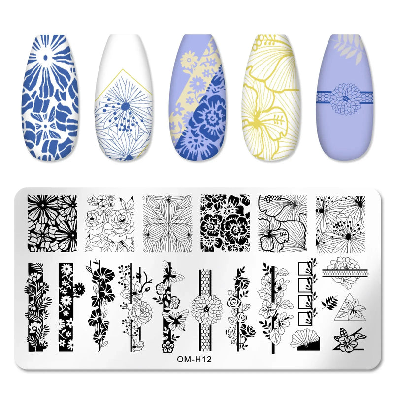 Nail Stamping Plates – Animal Prints, Letters, Hearts, Flowers & More – Stencil for Nail Art Designs