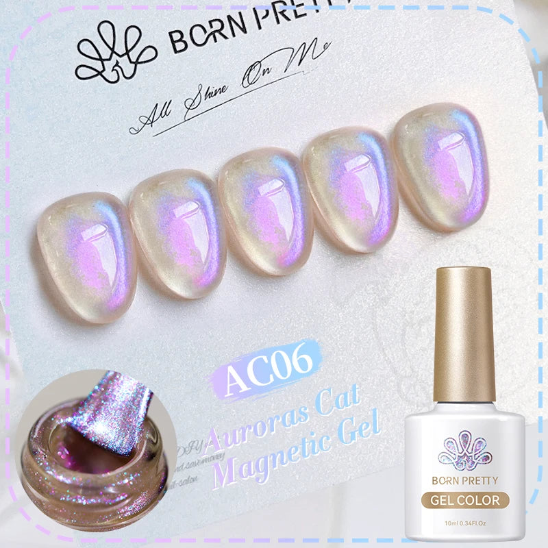 BORN PRETTY 10ml Purple Water Light Cat Magnetic Gel Polish – Soak Off UV LED Varnish