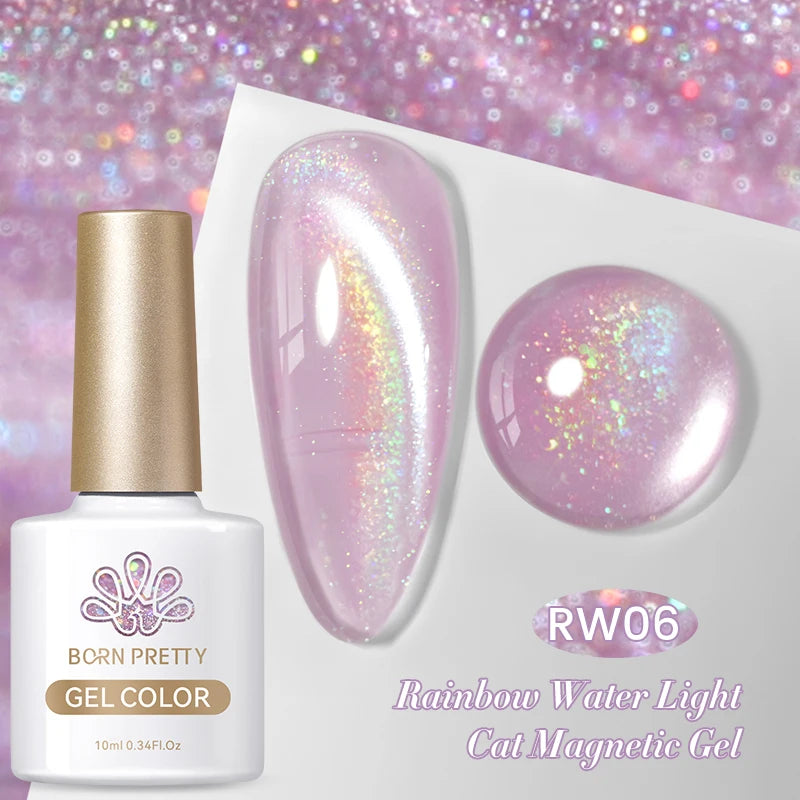 BORN PRETTY 10ml Purple Water Light Cat Magnetic Gel Polish – Soak Off UV LED Varnish