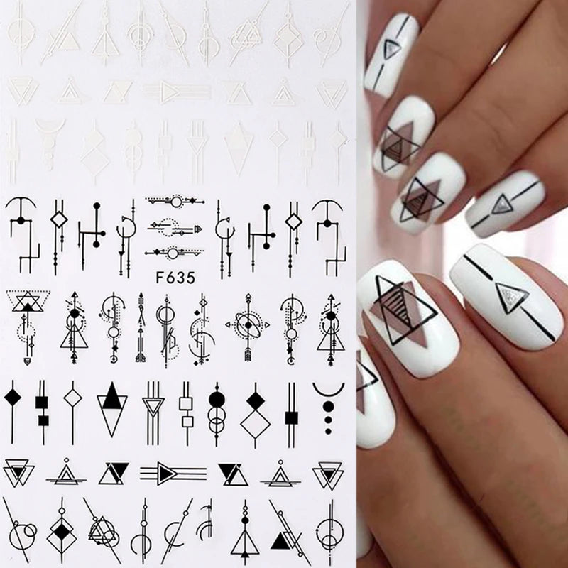 3D Fashion Poster Portrait Flower Nail Art Stickers – DIY Nail Decals