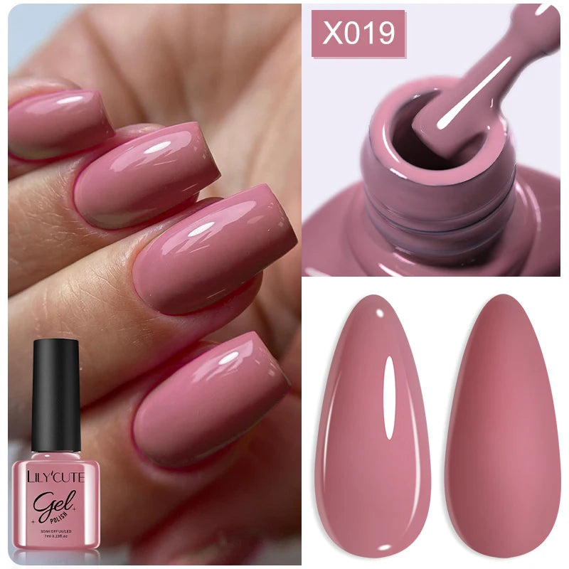 LILYCUTE 8ml Pink Dried Flower Gel Nail Polish – Natural Flower Fairy Nail Art & More