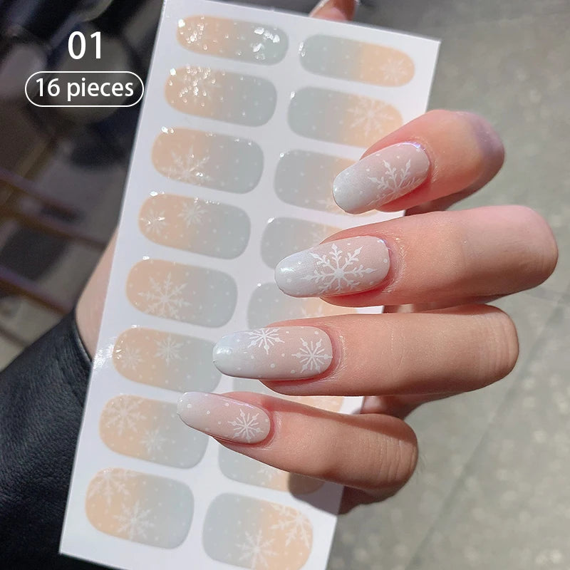 Pink Nude Full Cover Nail Stickers – Gradient Self-Adhesive Nail Wraps