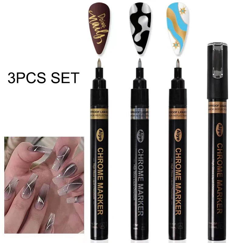 Waterproof Nail Art Drawing Pens – Acrylic Liner for DIY 3D Designs, Fine Patterns & Graffiti