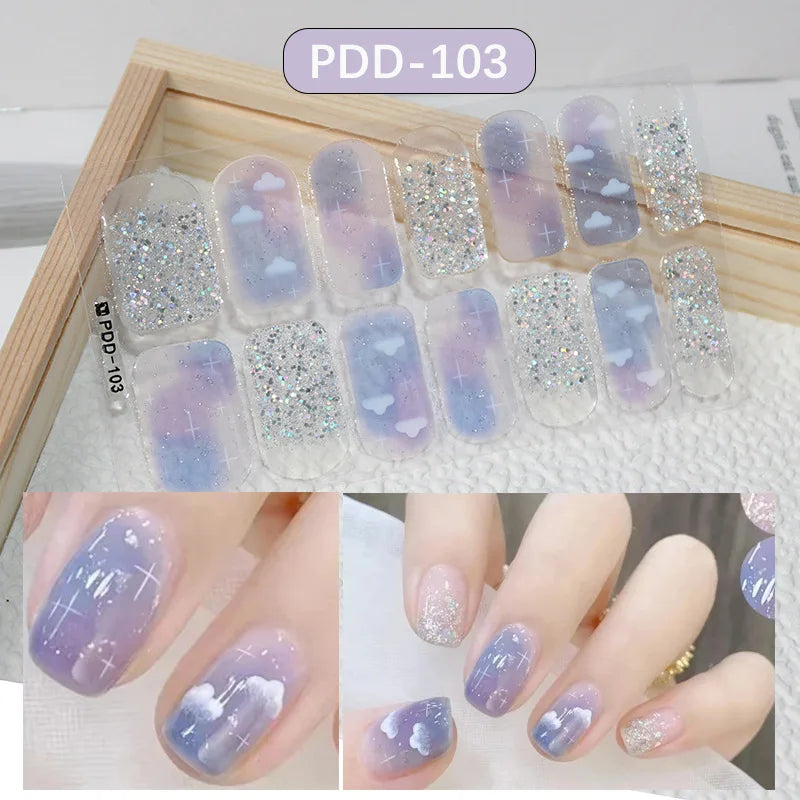 Full Cover Gel Nail Wraps – Easy Adhesive Press-On Nail Stickers in Various Colours