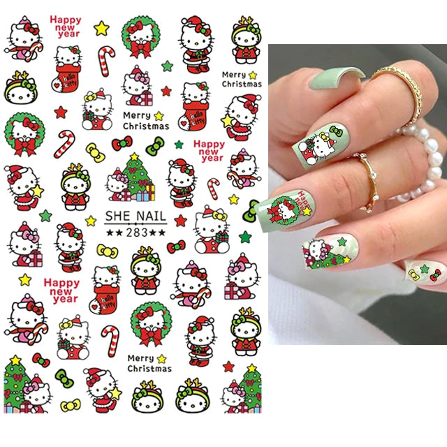 1pc Cartoon Mini Nail Stickers – 3D Cartoon Decal Stickers for Nail Art Decorations