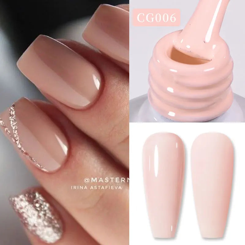 BORN PRETTY Jelly Nude Gel Nail Polish 10ml - Light Pink Peach Translucent UV Gel Varnish