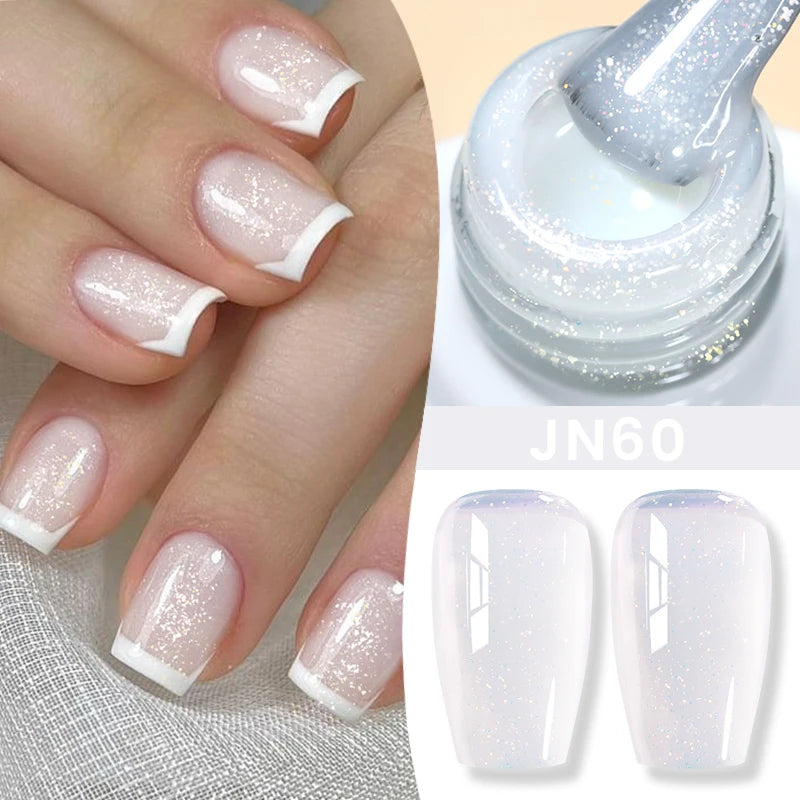 BORN PRETTY 10ml Milky White Jelly Nude Gel Nail Polish – White Translucent Soak Off Gel