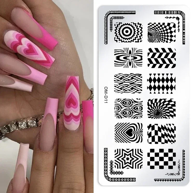 Nail Stamping Plates – Animal Prints, Letters, Hearts, Flowers & More – Stencil for Nail Art Designs