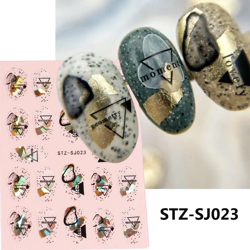 3D Nail Stickers – Self-Adhesive Nail Decals for DIY Manicure & Nail Art Decoration