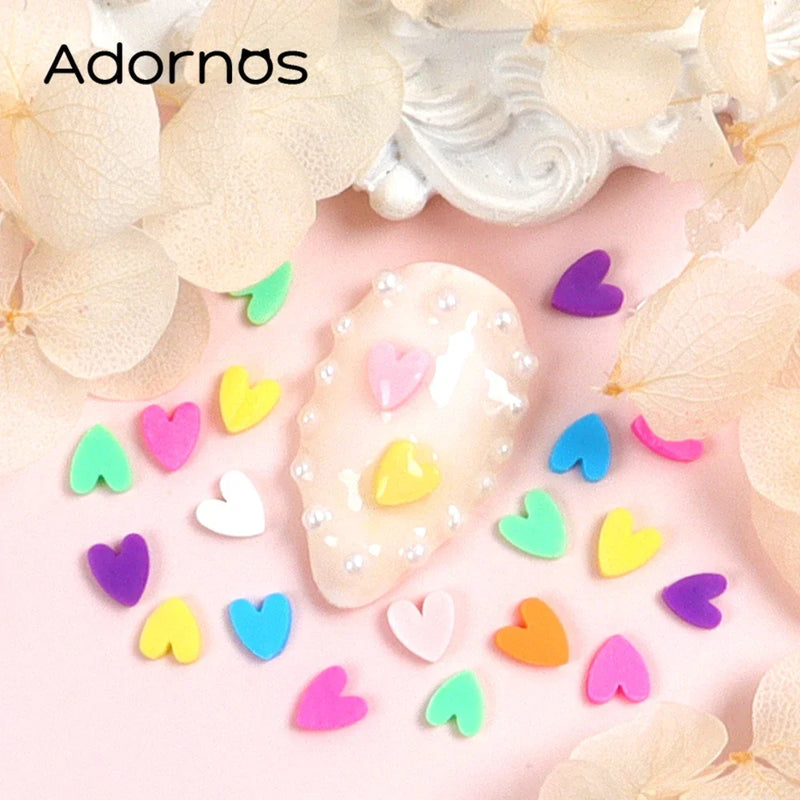 Resin Filling Love Heart Clay Slices – Valentine Kawaii Heart Sprinkles for DIY Crafts & Nail Art