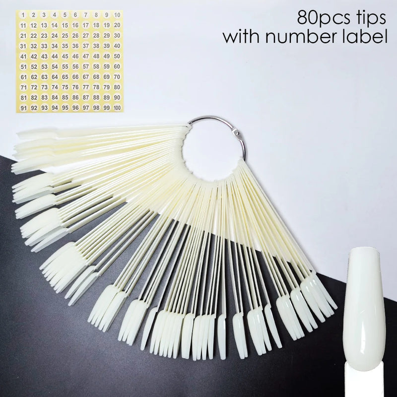 Nail Display Sticks – Clear Natural Swatch Tips for Gel Polish & Nail Art Practice