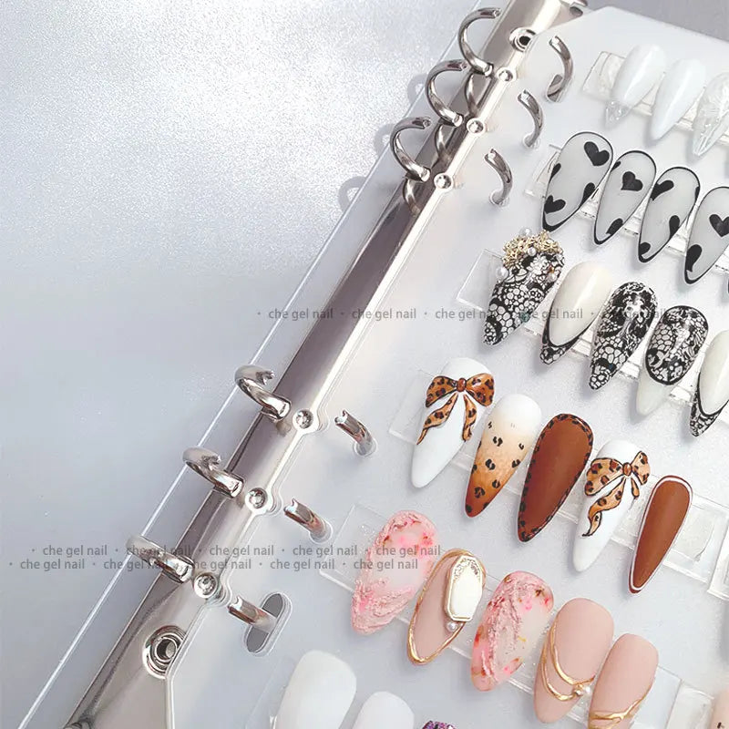 Nail Art Piece Storage Book Large Capacity Exhibition Photo Album Card Clip display Board DIY