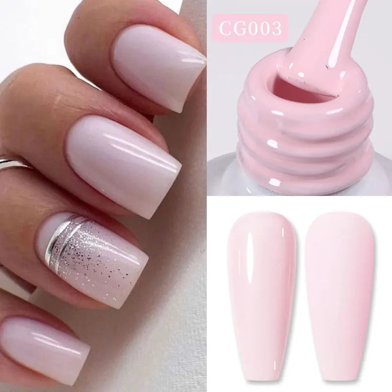 BORN PRETTY Jelly Nude Gel Nail Polish 10ml - Light Pink Peach Translucent UV Gel Varnish