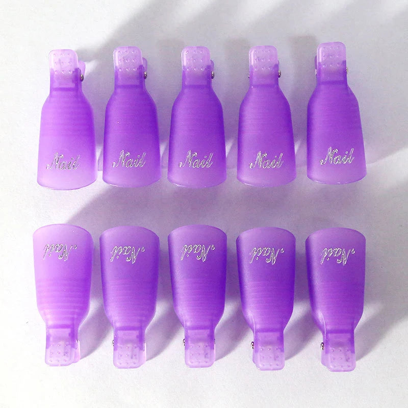 Nail Acrylic Removal Clips – 10 Pcs for UV/LED Gel Polish Removal